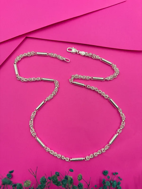White_Brass_Real_Silver_Plated_Chain_For_Men_&_Women