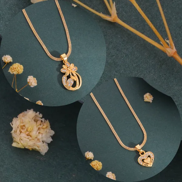 Golden_Brass_Gold_Plated_Pendant_Chain_Set_For_Women