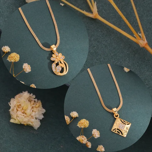 Golden_Brass_Gold_Plated_Pendant_Chain_Set_For_Women