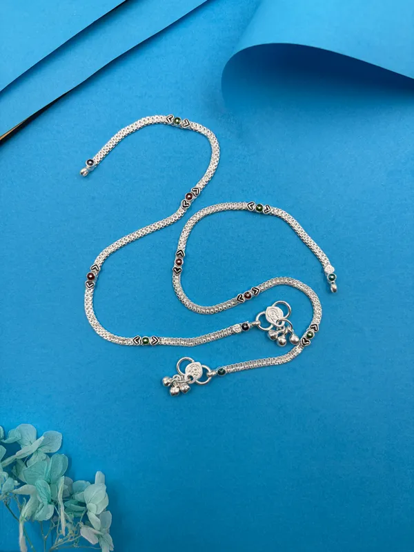 White_Brass_Real_Silver_Plated_Anklet_For_Women
