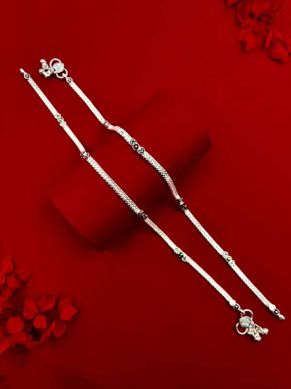 White_Brass_Real_Silver_Plated_Anklet_For_Women