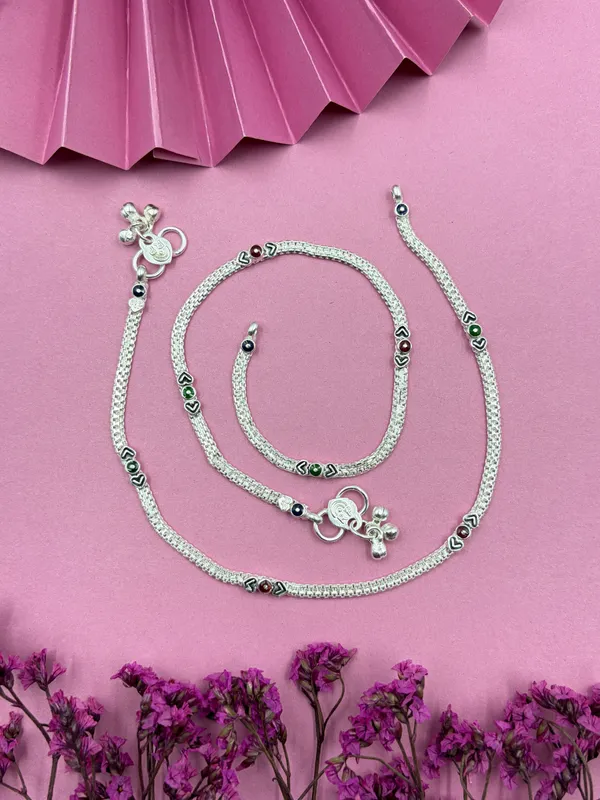 White_Brass_Real_Silver_Plated_Anklet_For_Women