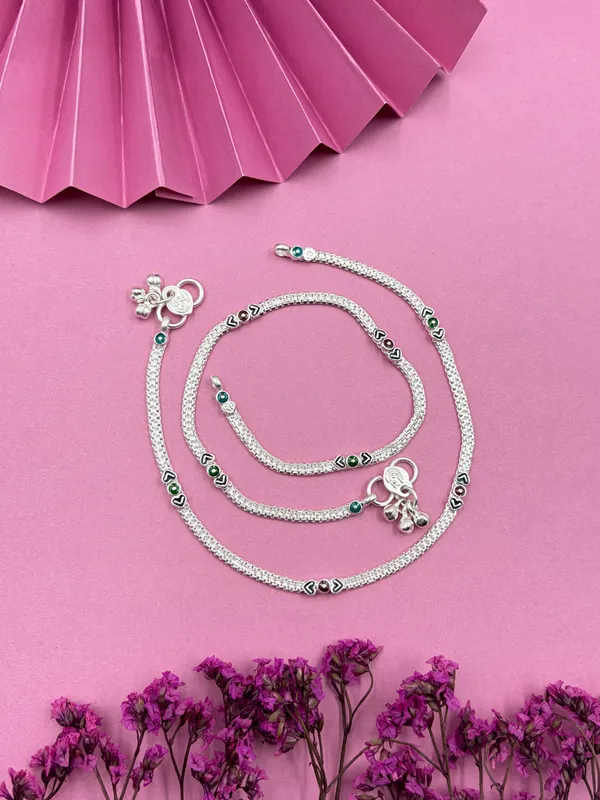 White_Brass_Real_Silver_Plated_Anklet_For_Women