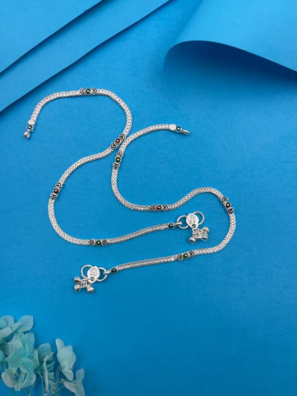 White_Brass_Real_Silver_Plated_Anklet_For_Women