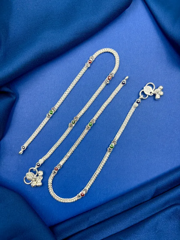 White_Brass_Real_Silver_Plated_Anklet_For_Women