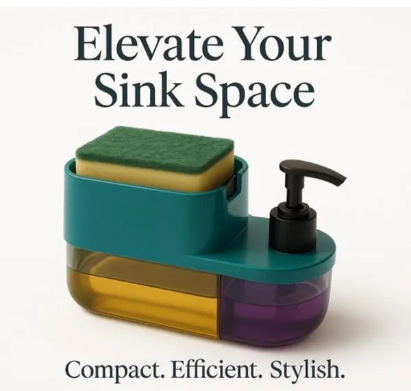 Multicolor_Plastic_2-In-1_Liquid_Soap_Dispenser_With_Sponge_Holder_|_Kitchen_Dish_Wash_Pump_Dispenser_|_Detergent_Container_With_Scrubber_Stand_|_Leak-Proof_Kitchen_Organizer