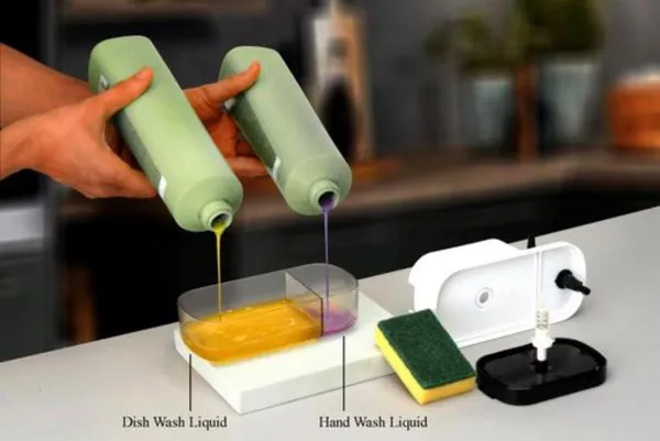 Multicolor_Plastic_2-In-1_Liquid_Soap_Dispenser_With_Sponge_Holder_|_Kitchen_Dish_Wash_Pump_Dispenser_|_Detergent_Container_With_Scrubber_Stand_|_Leak-Proof_Kitchen_Organizer
