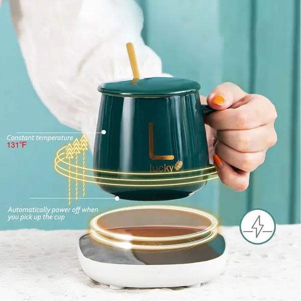 Electric_Mug_Warmer_with_Ceramic_Coffee_Mug_Set_|_Smart_Thermostatic_Cup_Warmer_Pad_|_Auto_Temperature_Control_Heating_Plate_|_Office_Desk_Tea_Coffee_Heater_with_Lid_&_Spoon_(Green)