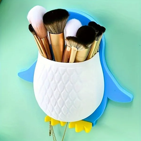 Multicolor_Plastic_And_Silicon_Penguin_Cute_Wall_Organiser_Holder