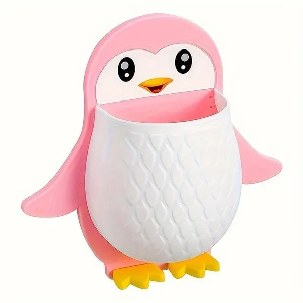 Multicolor_Plastic_And_Silicon_Penguin_Cute_Wall_Organiser_Holder