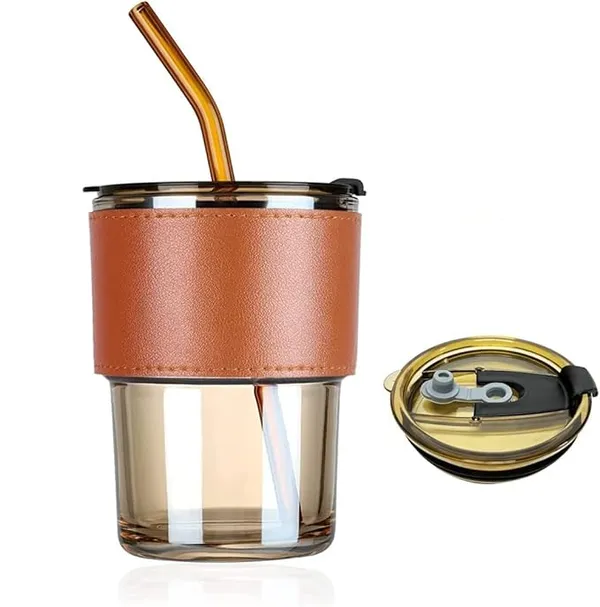 Brown_Glass,_Leather,_Plastic_Cup_For_Kitchen