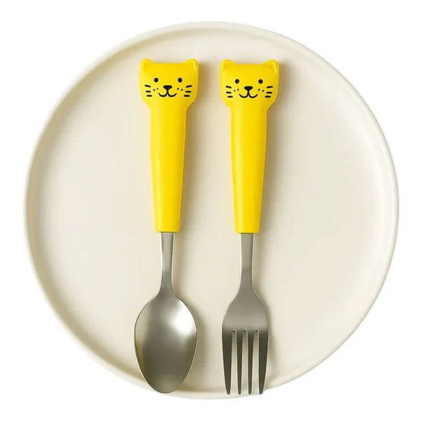 Multicolor_Stainless_Steel_Cutlery_Set_With_Cat_Design_Fork_And_Spoon_For_Kids_Pack_Of_2