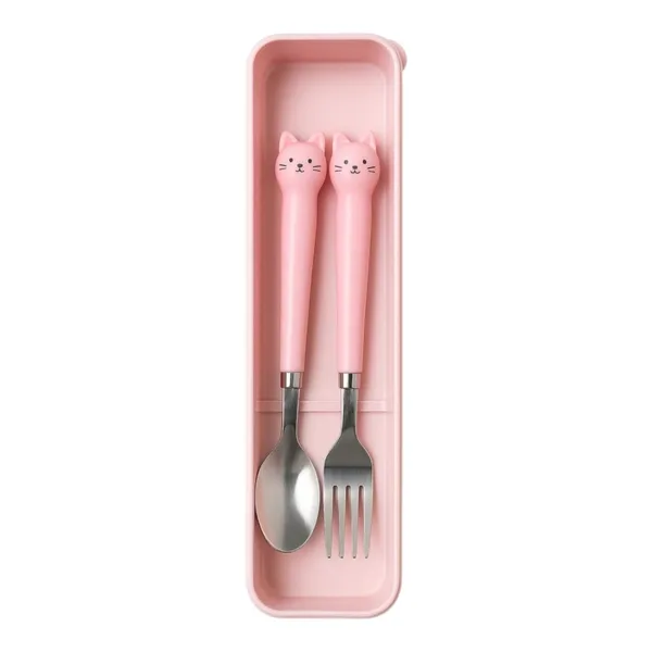Multicolor_Stainless_Steel_Cutlery_Set_With_Cat_Design_Fork_And_Spoon_For_Kids_Pack_Of_2