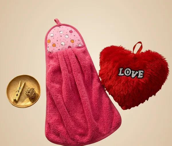 Hot_Pink_And_Red_Cotton_Towel_And_Cushion_Pillow_For_Baby_Pack_Of_2