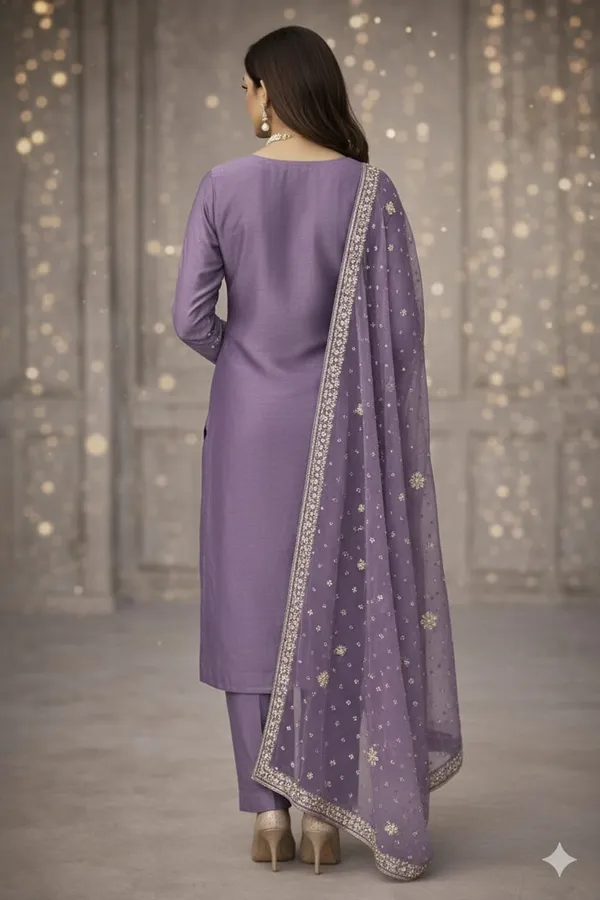 Purple_Gabardine_Silk_Unstitched_Suit_For_Women