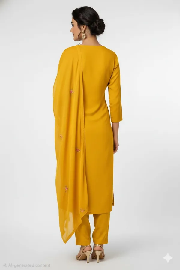 Yellow_Crepe_Unstitched_Suit_For_Women