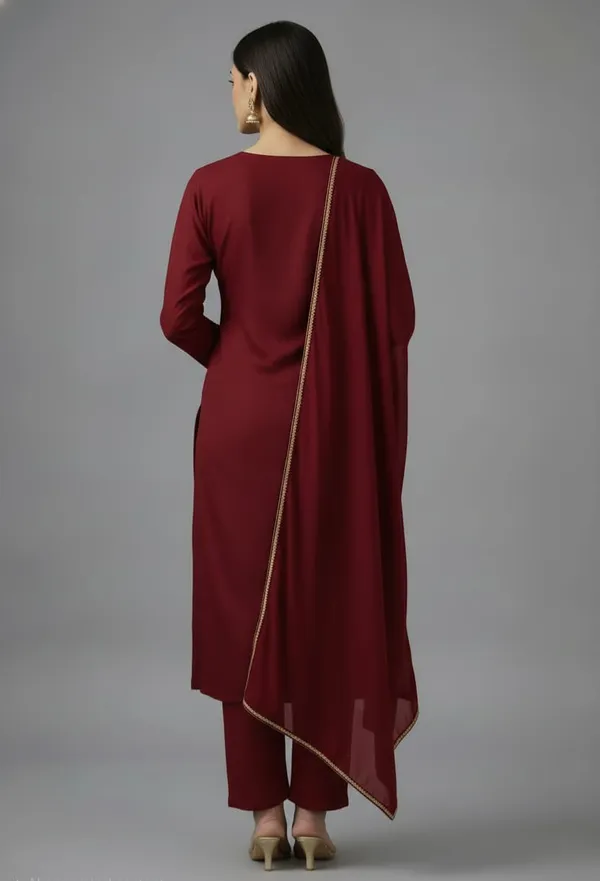 Wine_Red_Georgette_Unstitched_Suit_For_Women