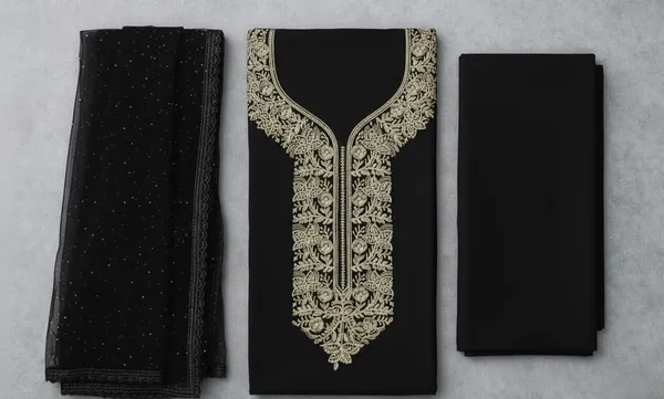 Black_Georgette_Unstitched_Suit_For_Women