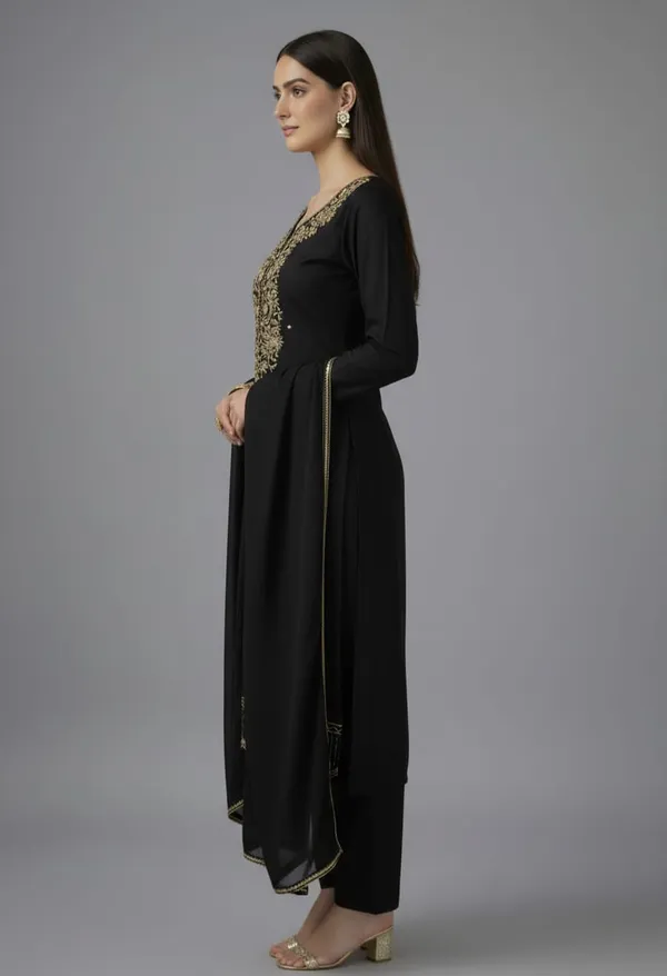 Black_Georgette_Unstitched_Suit_For_Women