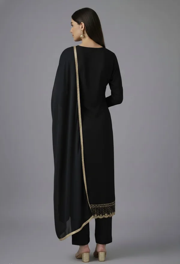 Black_Georgette_Unstitched_Suit_For_Women