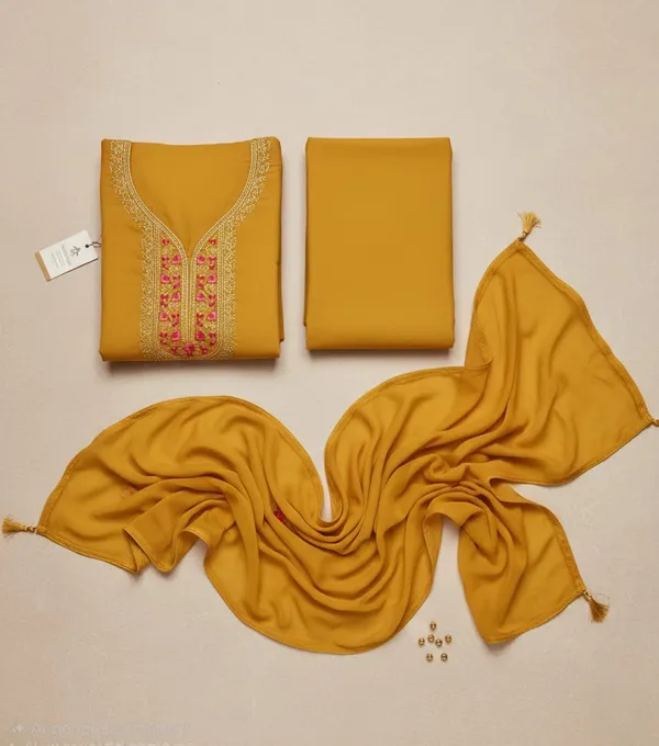 Yellow_Crepe_Unstitched_Suit_For_Women