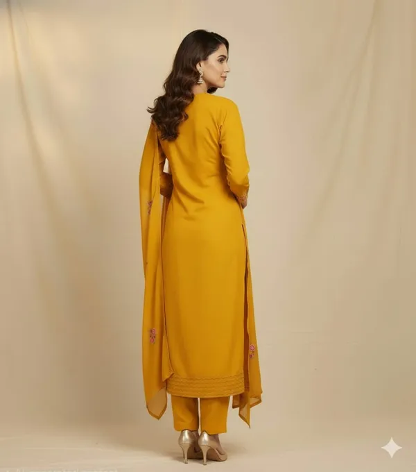 Yellow_Crepe_Unstitched_Suit_For_Women