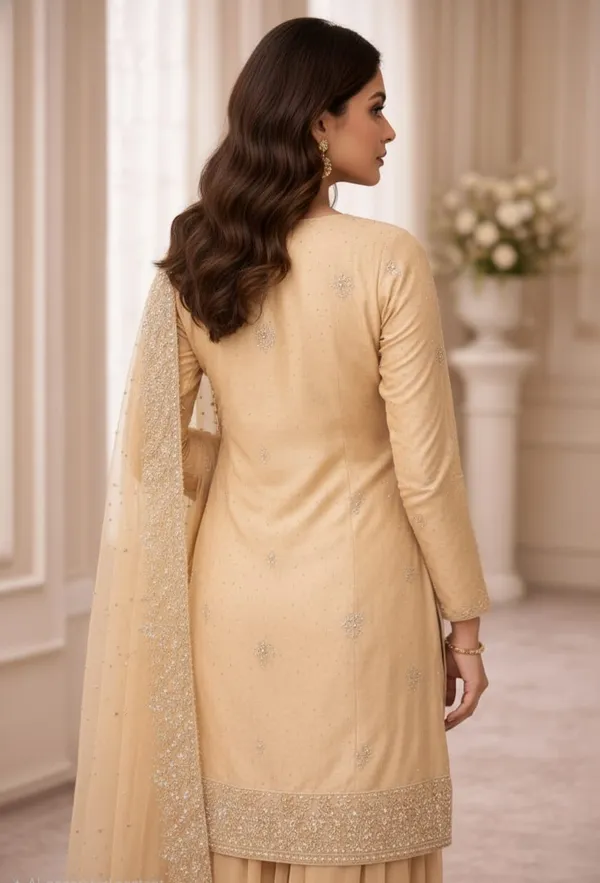 Cream_Georgette_Unstitched_Suit_For_Women