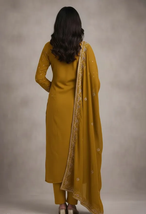 Mustard_Georgette_Unstitched_Suit_For_Women