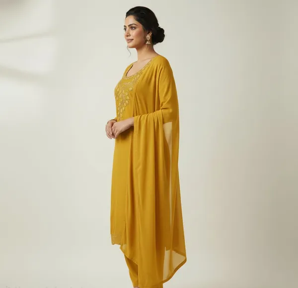 Yellow_Crepe_Unstitched_Suit_For_Women