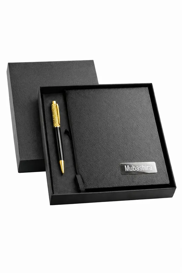Customizable_Notebook_and_Pen_Gift_Set,_Black_Leather_Finish_with_Gold_Accents,_Premium_Business_Stationery