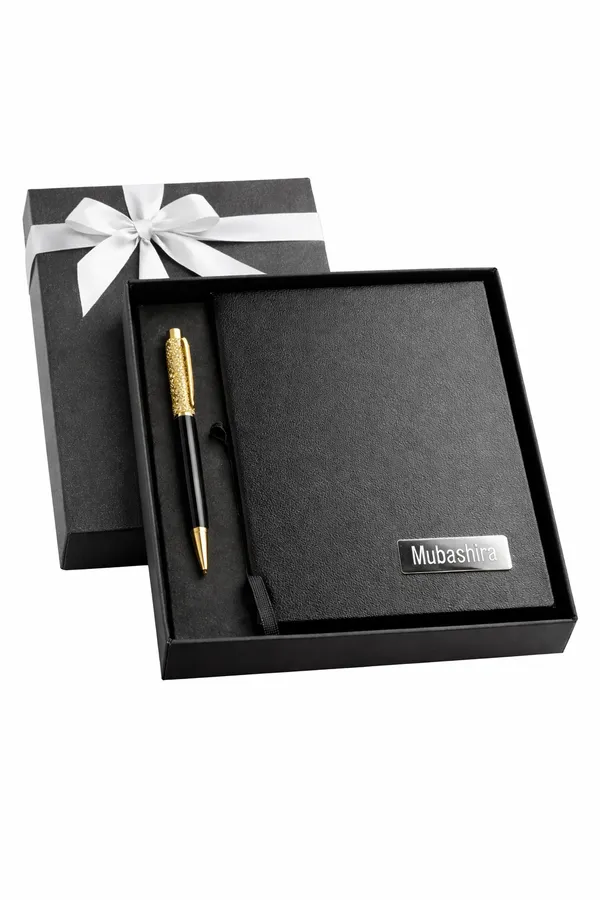 Customizable_Notebook_and_Pen_Gift_Set,_Black_Leather_Finish_with_Gold_Accents,_Premium_Business_Stationery