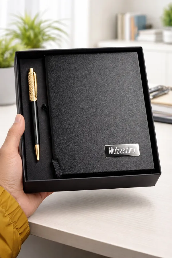Customizable_Notebook_and_Pen_Gift_Set,_Black_Leather_Finish_with_Gold_Accents,_Premium_Business_Stationery