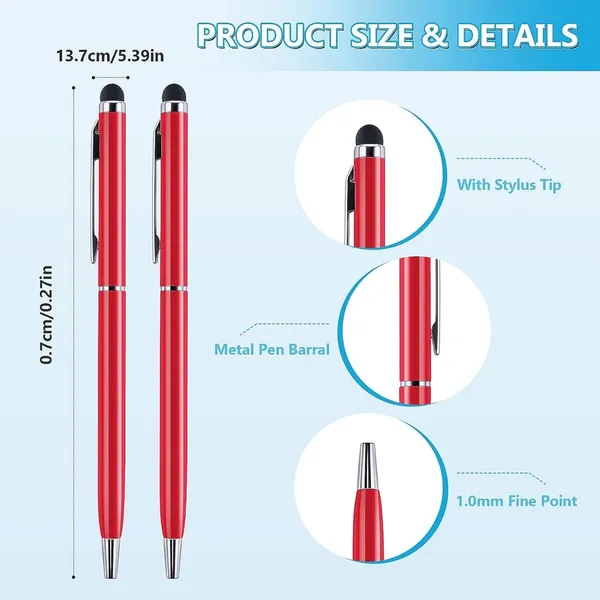 Maroon_Personalised_Ball_Point_With_Stylus_Custom_Engraved_Metal_Blue_Ink_Dual_Tip_For_Writing_&_Touchscreens_Elegant_&_Portable_Pen_Gift_Set