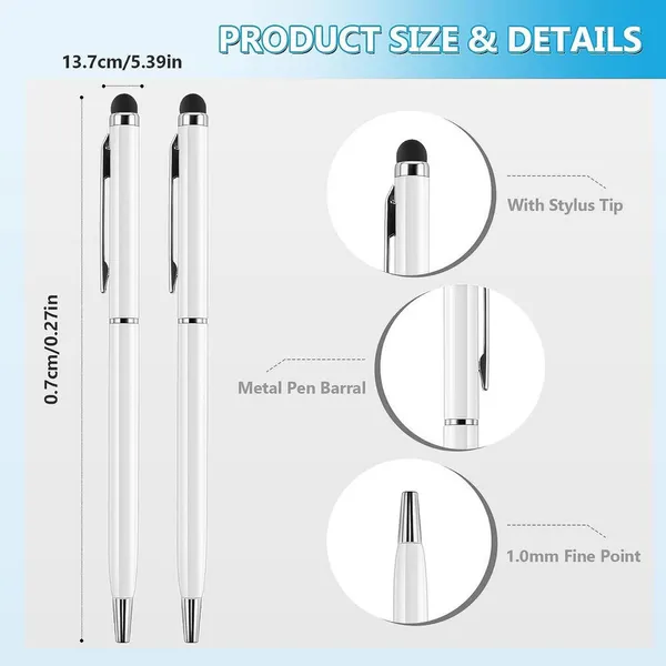 White_Personalised_Ball_Point_With_Stylus_Custom_Engraved_Metal_Blue_Ink_Dual_Tip_For_Writing_&_Touchscreens_Elegant_&_Portable_Pen_Gift_Set