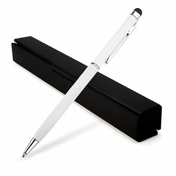 White_Personalised_Ball_Point_With_Stylus_Custom_Engraved_Metal_Blue_Ink_Dual_Tip_For_Writing_&_Touchscreens_Elegant_&_Portable_Pen_Gift_Set