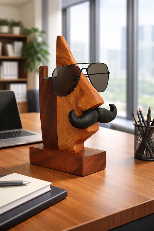Wooden_Sunglasses_Holder_Stand_|_Handmade_Wood_Eyewear_Organizer_for_Desk_&_Bedside_|_Rustic_Glasses_Display_Gift