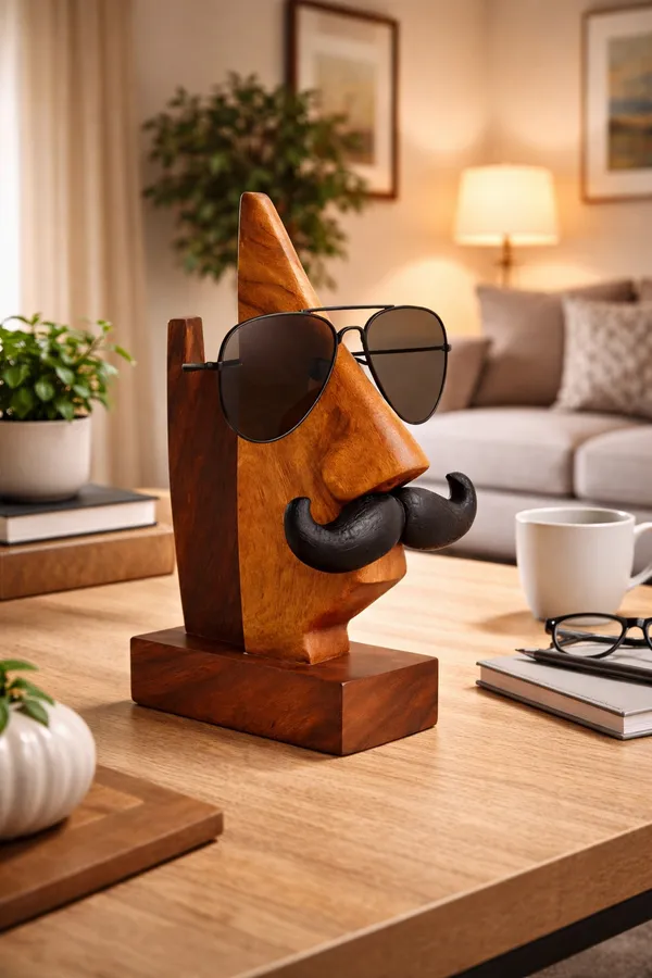 Wooden_Sunglasses_Holder_Stand_|_Handmade_Wood_Eyewear_Organizer_for_Desk_&_Bedside_|_Rustic_Glasses_Display_Gift