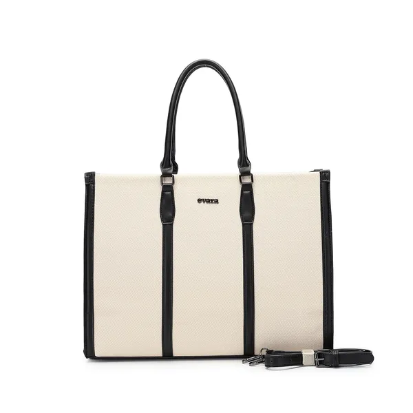 Cream_Structured_Tote_Handbag_With_Shoulder_Strap