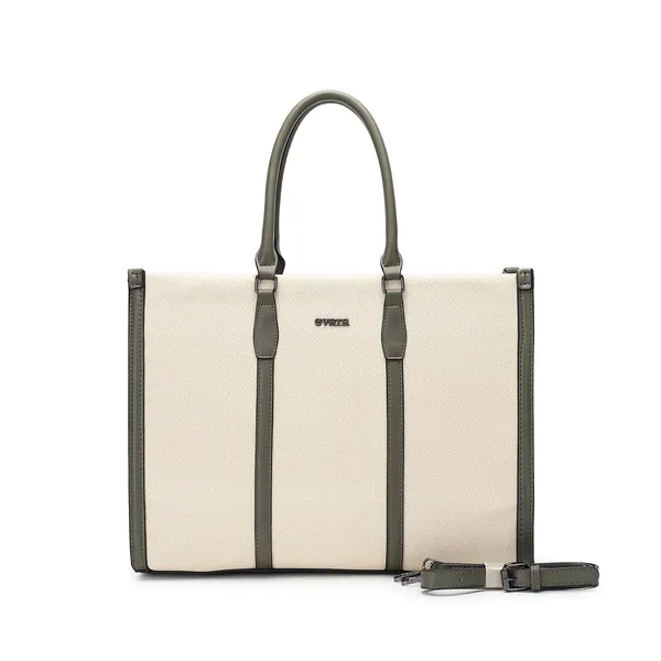 Ivory_Contrast_Trim_Tote_Bag_for_Women