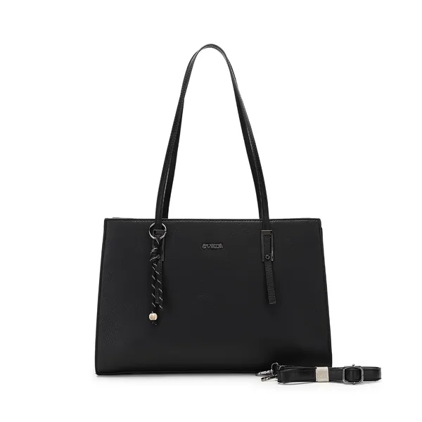 Black_Structured_Tote_Handbag_With_Detachable_Strap