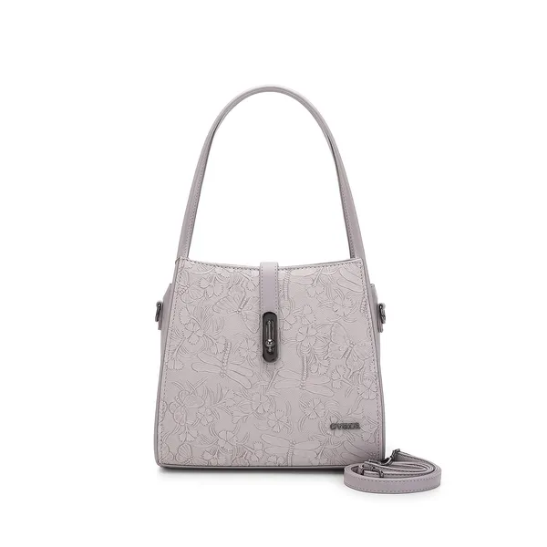 Grey_Embossed_Floral_Shoulder_Handbag_for_Women