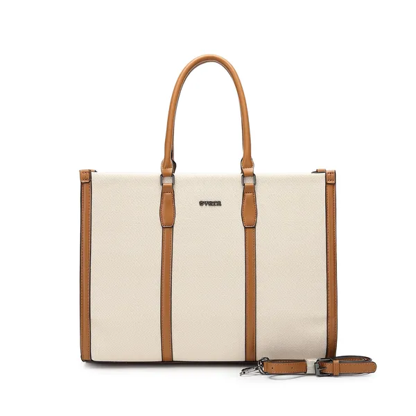 Cream_Structured_Tote_Handbag_With_Shoulder_Strap