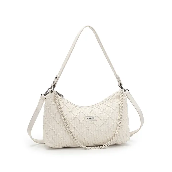 White_Textured_Shoulder_Bag