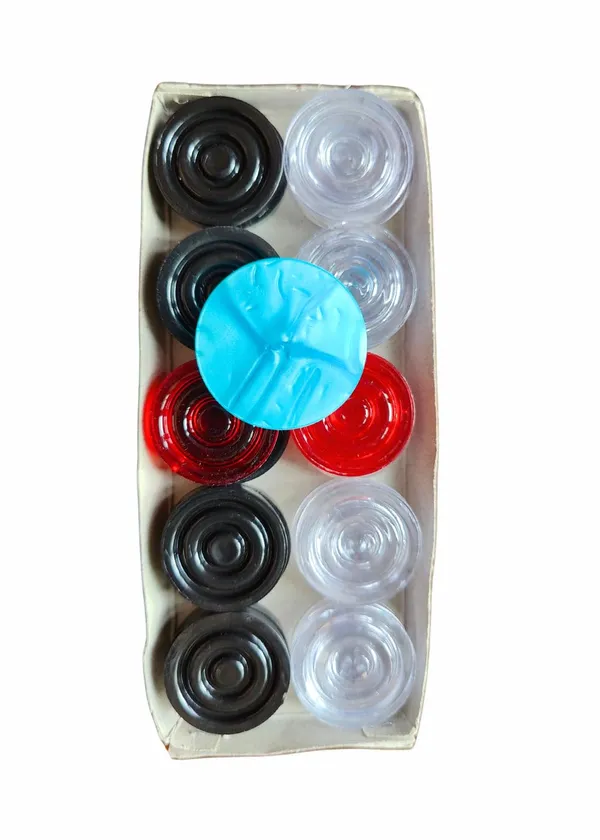 Carrom_Board_Coin_High_Class_Transparent_Plastic/Acrylic_Carrom_Coins_-_Pack_Of_20_Coins_With_Free_1_Striker