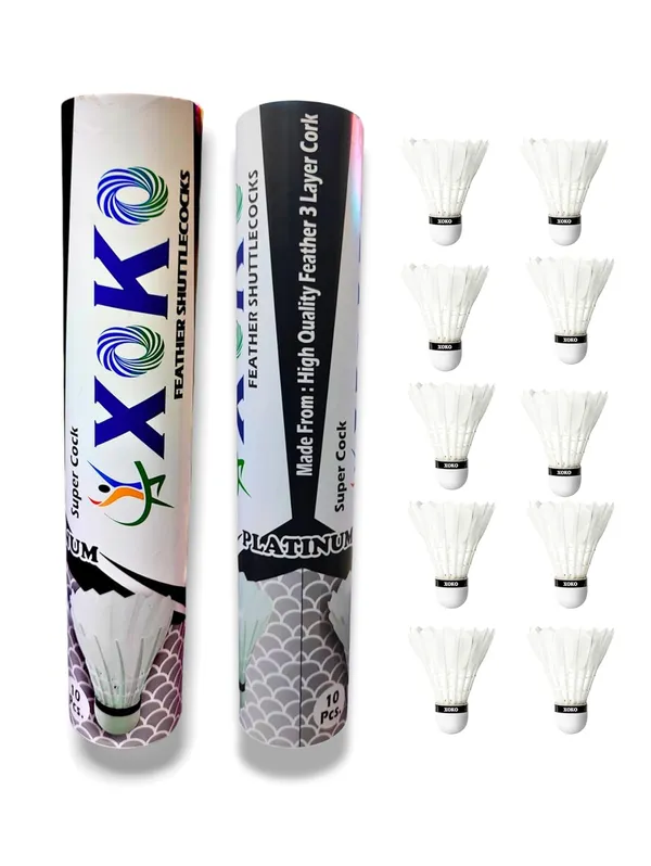 ,_Super_Cork_Feather_Shuttlecocks,_Pack_Of_10,_White