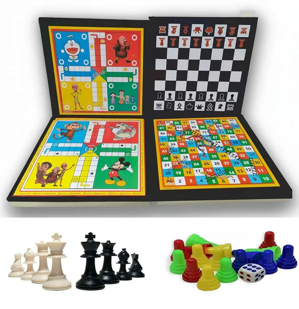 Combo_Of_Woonden_Ludo_+_Chess_+_Snake_&_Ladders_With_1_Set_Of_Ludo_Coins_1_Set_Of_Chessmen_Coins|_3_In_1_Board_Game_Strategy_&_War_Game_Indoor_Game_Party_&_Fun_Games_Board_Game|