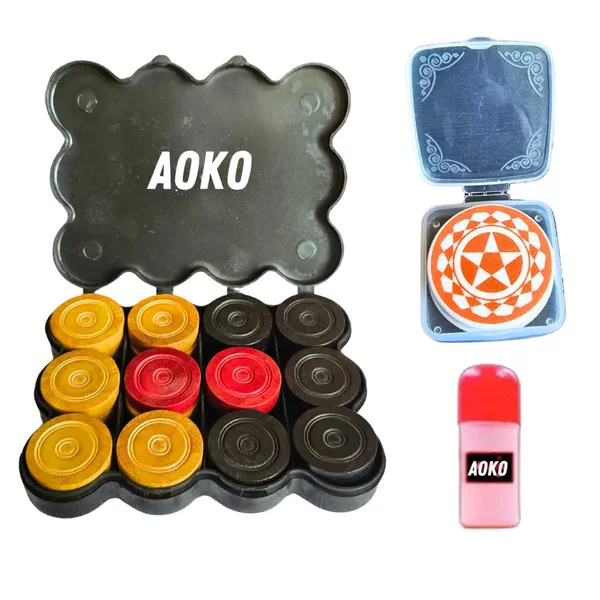 Carrom_Board_Coins_Set_â€“_8Mm_Wooden_Look,_Premium_Gloss_Finish,_Includes_Floral_Printed_Striker_And_Disco_Powder,_Set_Of_24_Carrom_Coins_With_Premium_Storage_Box(Combo)