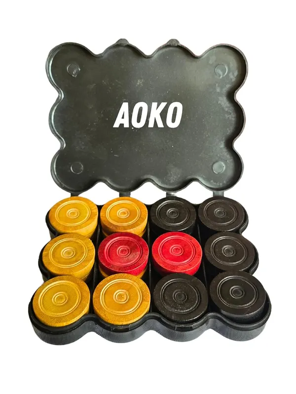 Carrom_Board_Coins_Set_â€“_8Mm_Wooden_Look,_Premium_Gloss_Finish,_Includes_Floral_Printed_Striker_Set_Of_24_Carrom_Coins_With_Premium_Storage_Box