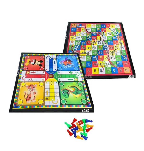 Ludo_+_Snakes_&_Ladders_Board_Game_2-Pack_-_Two_Game_Set_In_One_Bundle_-_Children'S_Family_Learning_Dice_Games_For_Adults_&_Kids