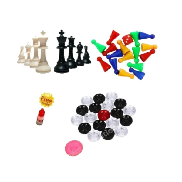 Ludo,_Chess_Goti_With_Dice,_Acrylic_Carrom_Coin_With_Striker_And_Powder